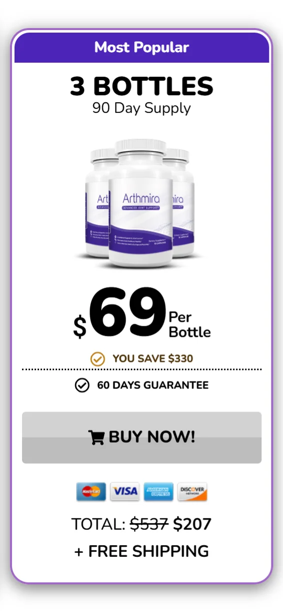 Arthmira™ 3 bottles pricing